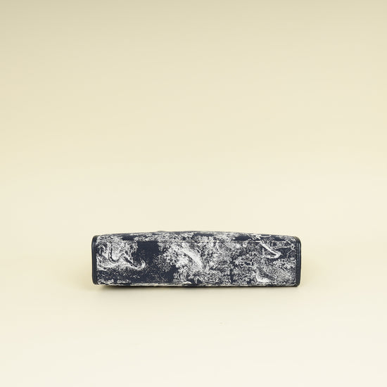 Christian Dior Navy Blue Toile De Jouy 30 Montaigne Pouch