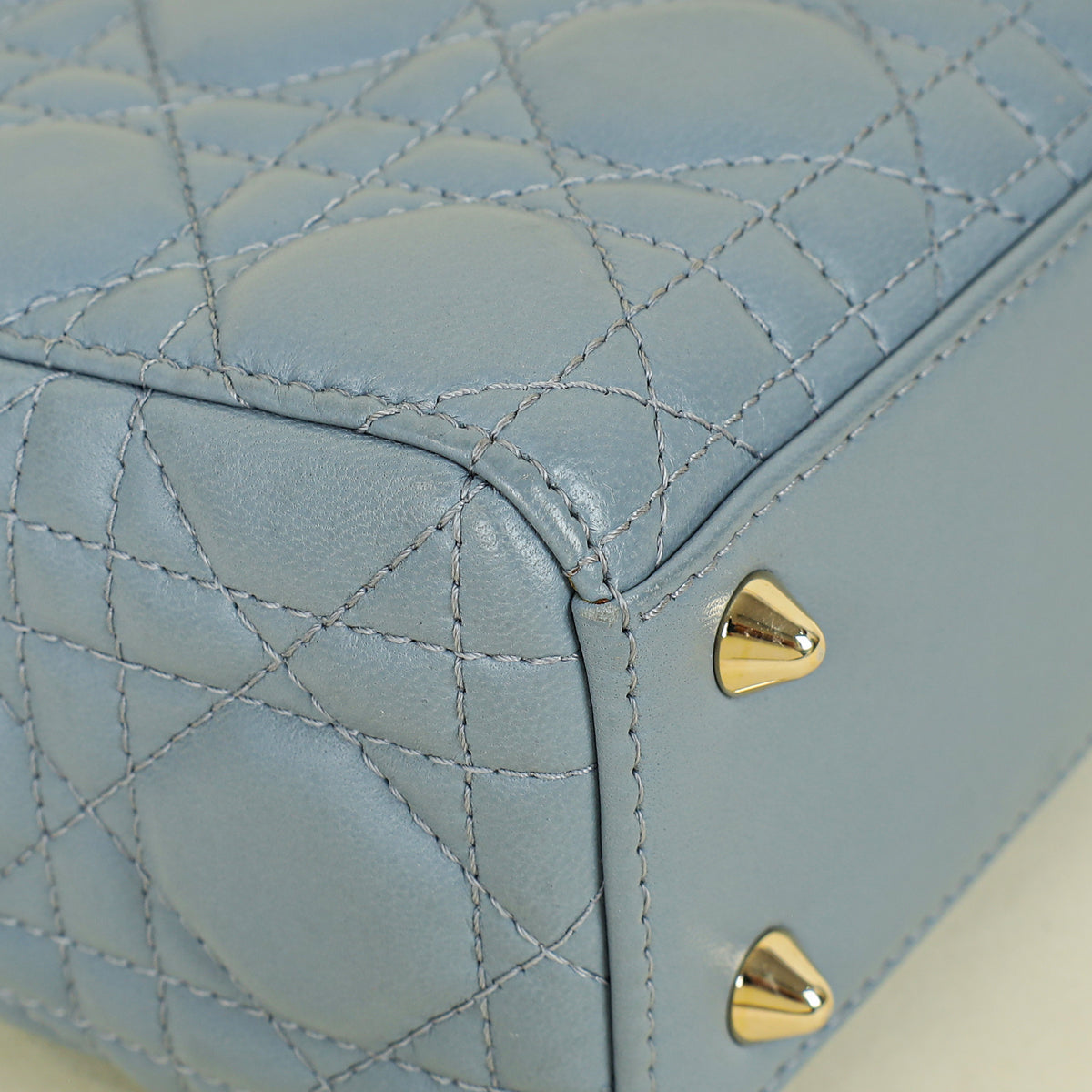 Christian Dior Grey Blue Lady Dior My ABCDior Small Bag | Pre