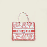Christian Dior Coral Toile de Jouy Soleil Book Tote Medium Bag