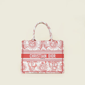 Christian Dior Coral Toile de Jouy Soleil Book Tote Medium Bag