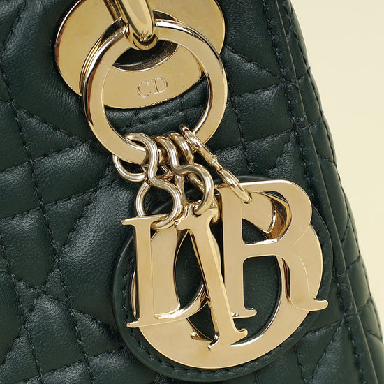 Christian Dior Forest Green Chain Mini Lady Dior Bag