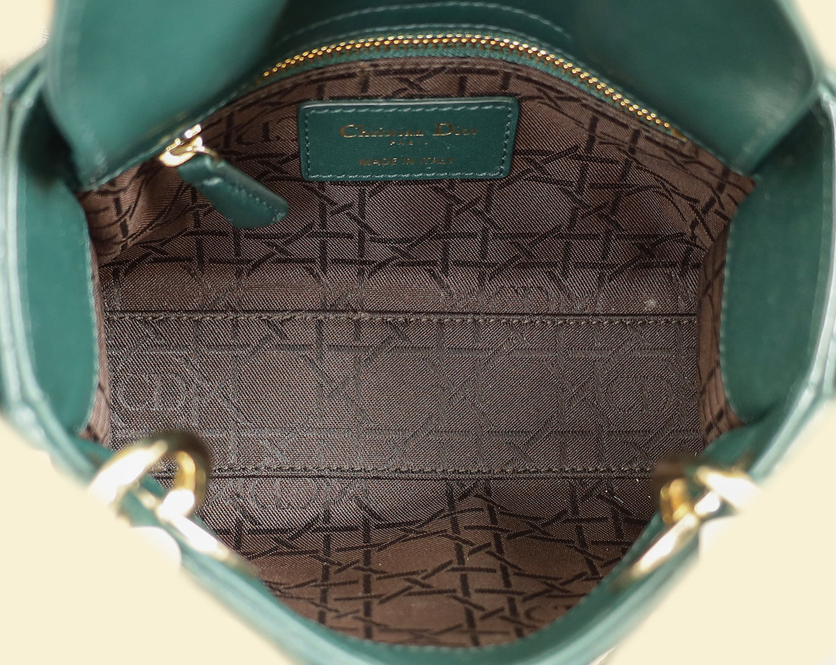 Christian Dior Forest Green Chain Mini Lady Dior Bag