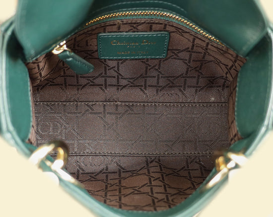 Christian Dior Forest Green Chain Mini Lady Dior Bag