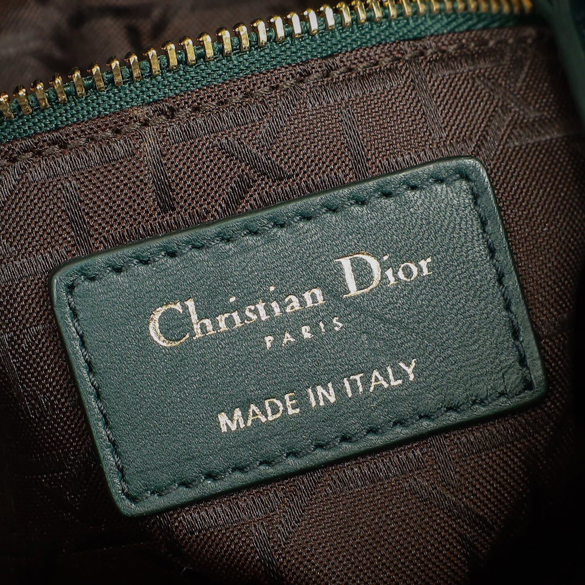 Christian Dior Forest Green Chain Mini Lady Dior Bag