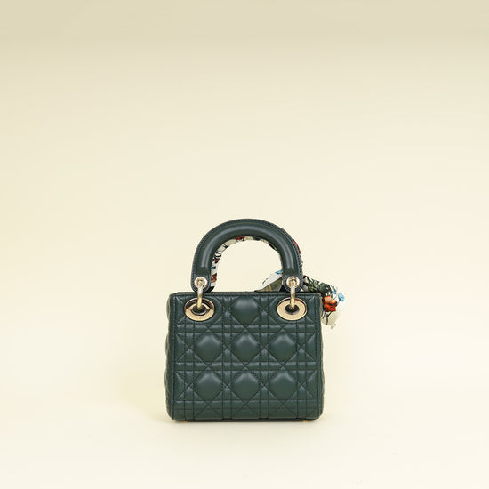 Christian Dior Forest Green Chain Mini Lady Dior Bag
