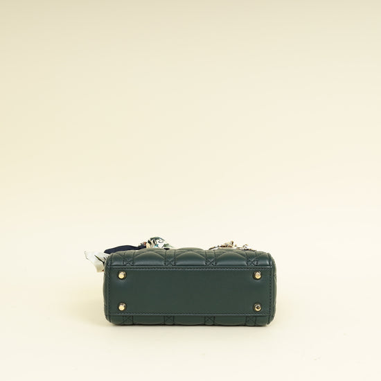 Christian Dior Forest Green Chain Mini Lady Dior Bag