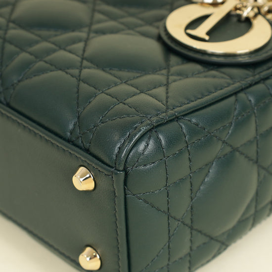 Christian Dior Forest Green Chain Mini Lady Dior Bag