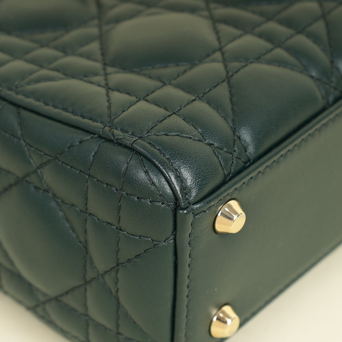 Christian Dior Forest Green Chain Mini Lady Dior Bag