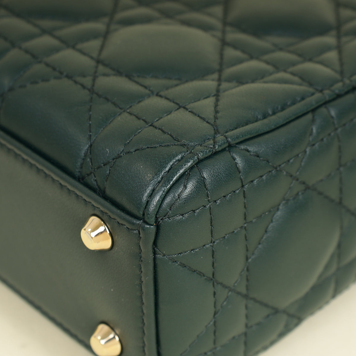 Christian Dior Forest Green Chain Mini Lady Dior Bag