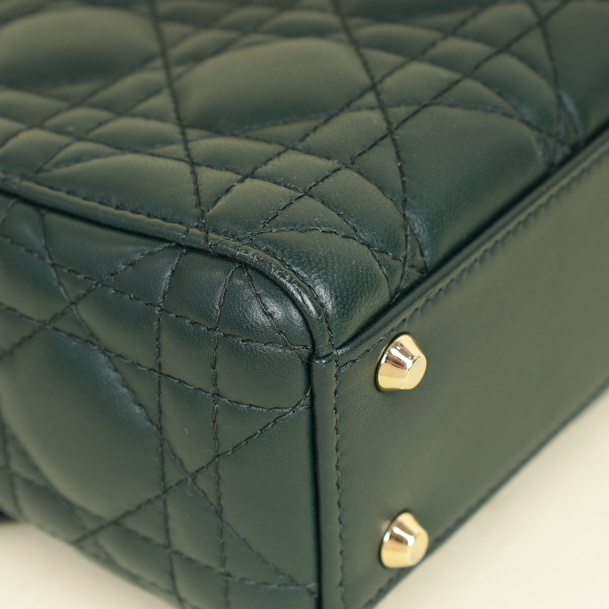 Christian Dior Forest Green Chain Mini Lady Dior Bag