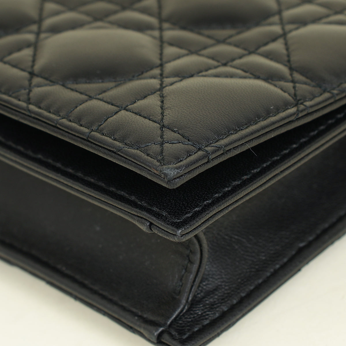 Christian Dior Black Lady Dior Convertible Chain Clutch