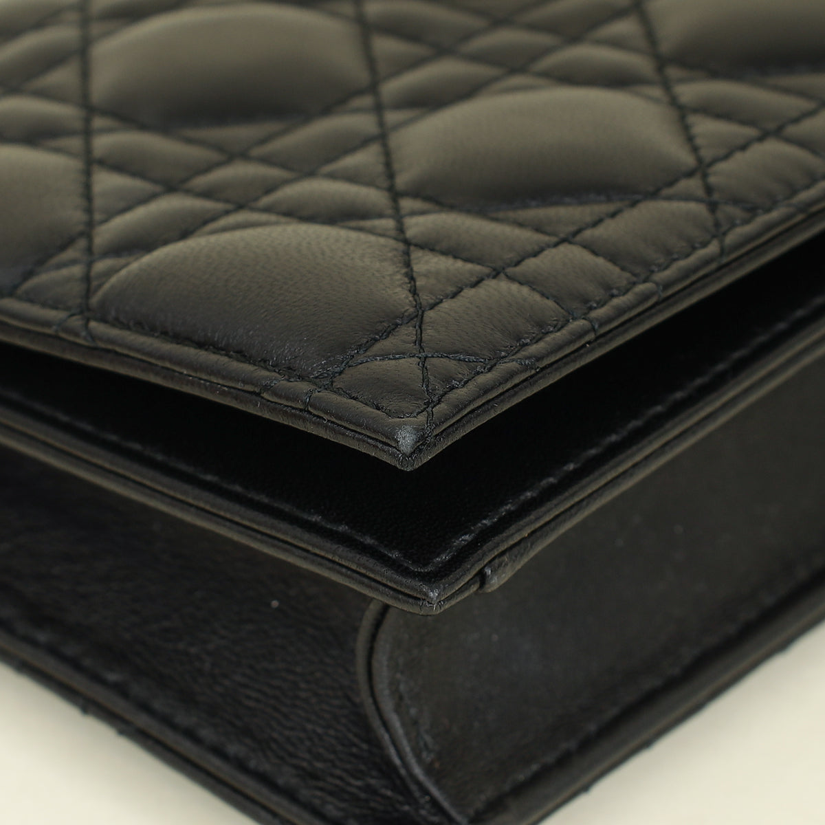 Christian Dior Black Lady Dior Convertible Chain Clutch