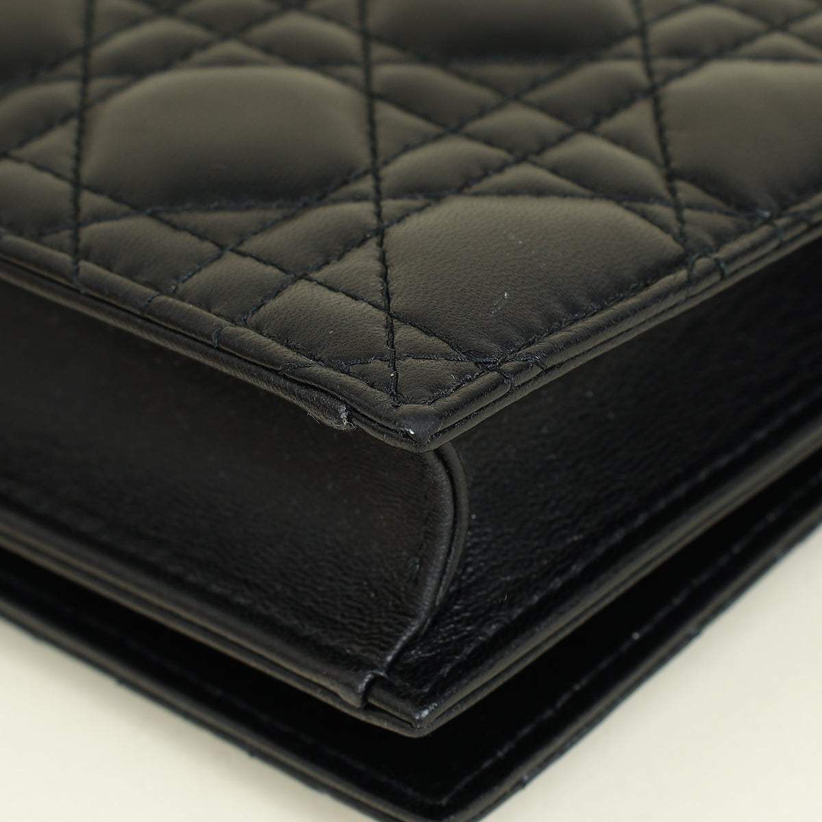 Christian Dior Black Lady Dior Convertible Chain Clutch