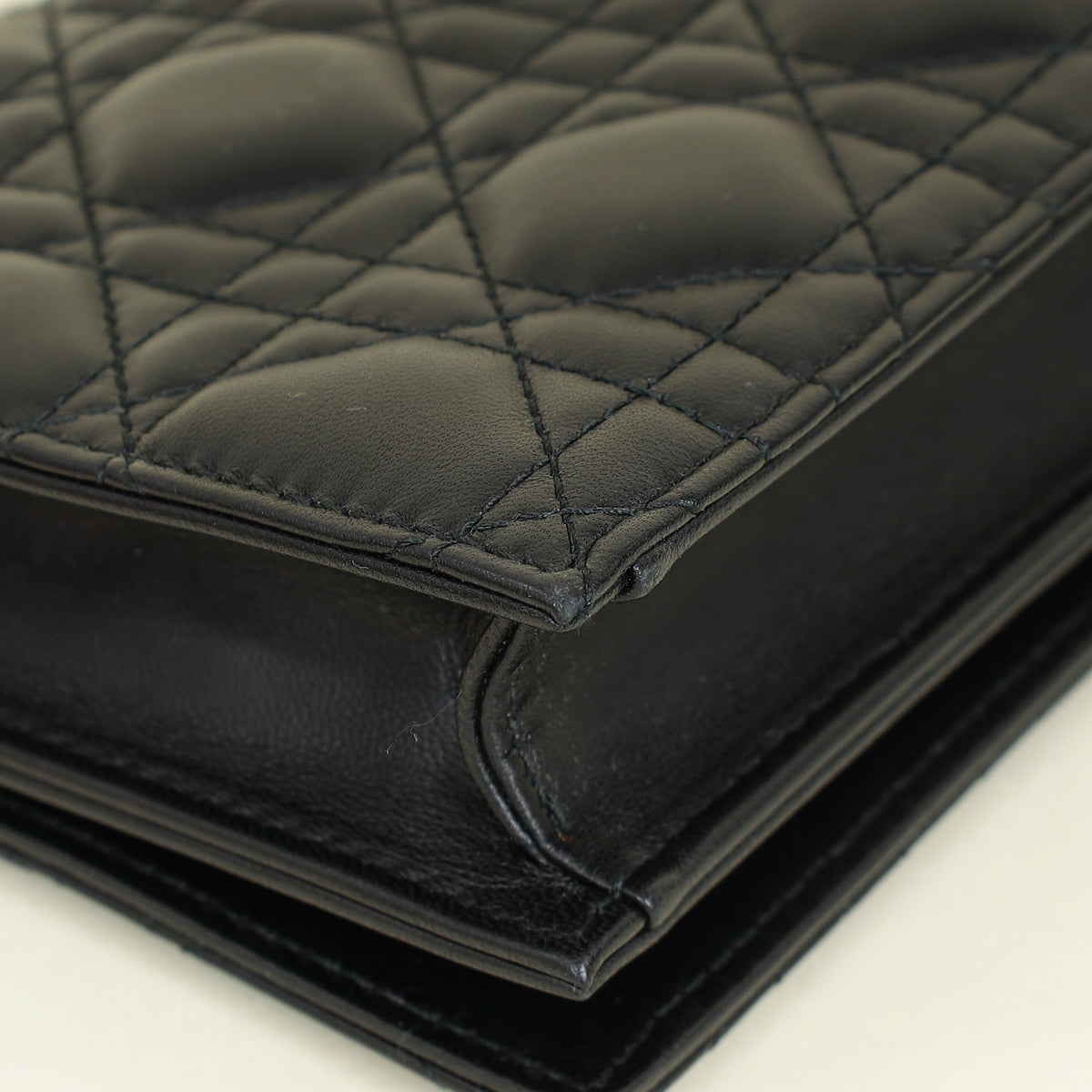 Christian Dior Black Lady Dior Convertible Chain Clutch