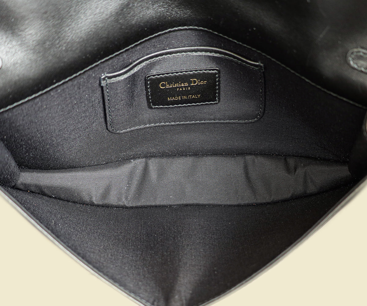 Christian Dior Black Lady Dior Convertible Chain Clutch