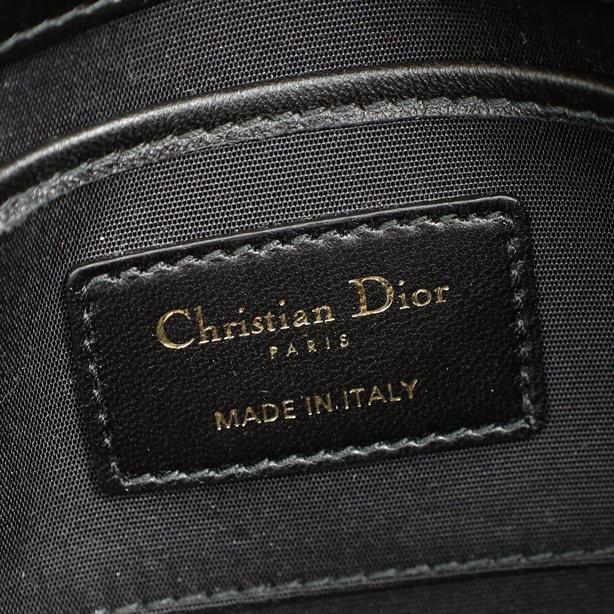 Christian Dior Black Lady Dior Convertible Chain Clutch