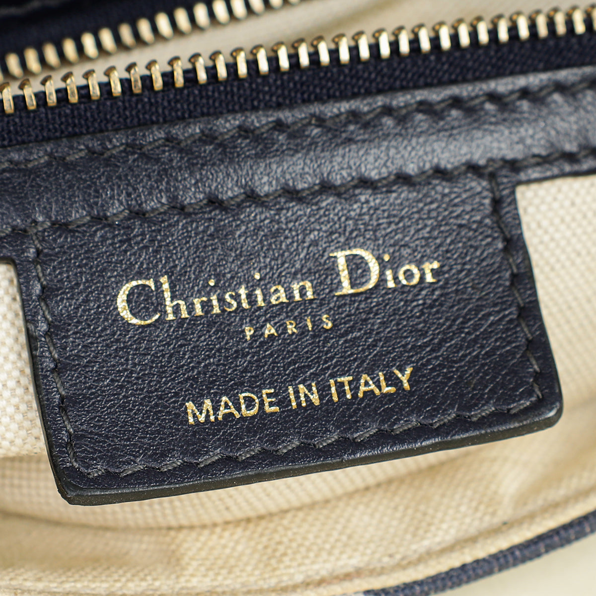 Christian Dior Navy Blue Toile de Jouy Saddle Medium Bag