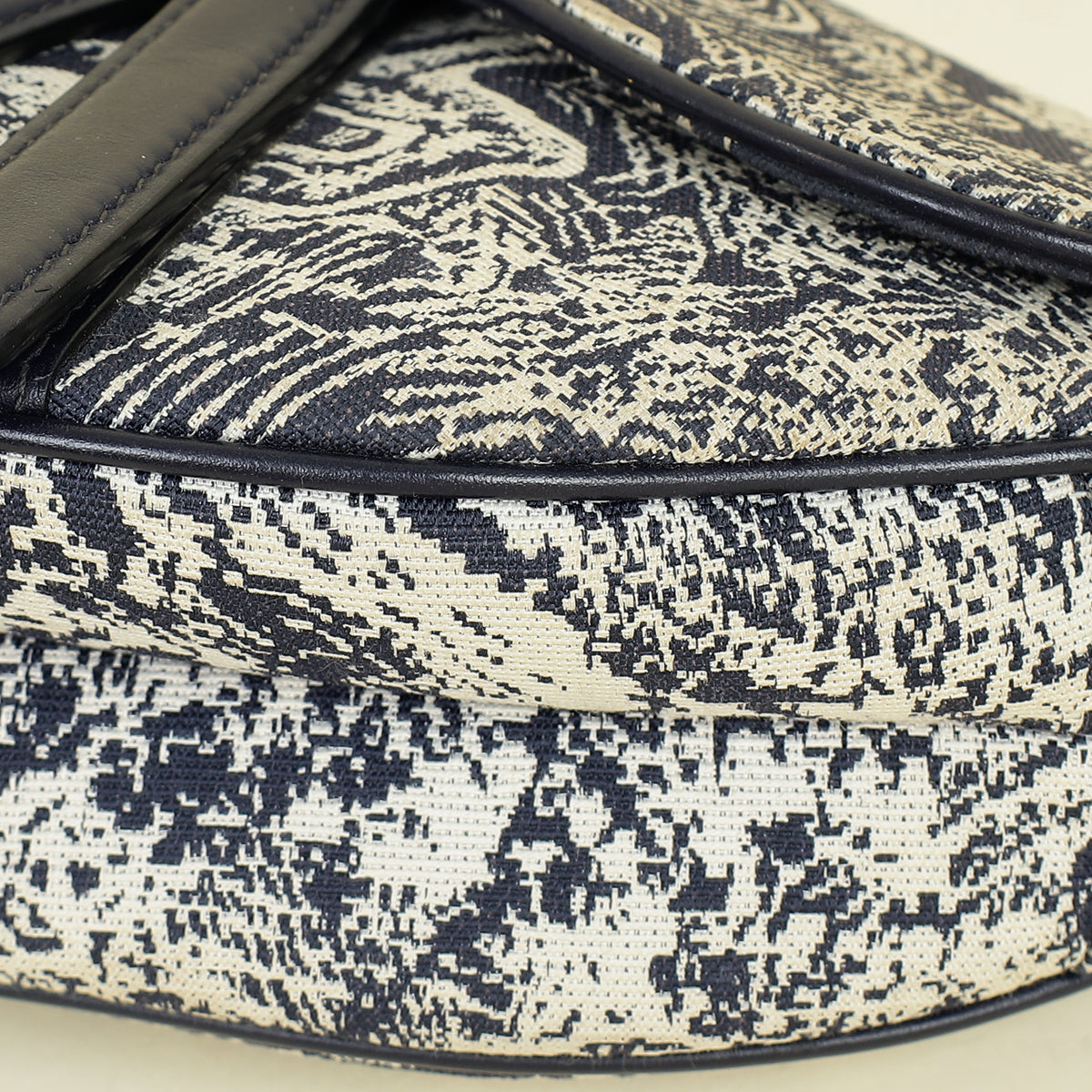 Christian Dior Navy Blue Toile de Jouy Saddle Medium Bag