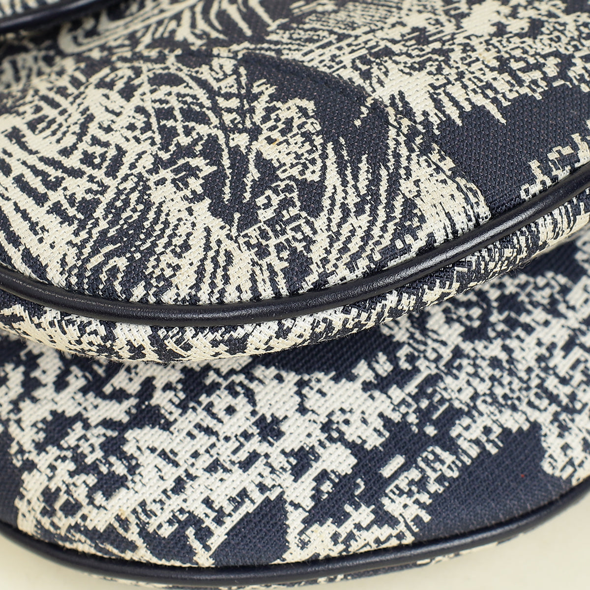 Christian Dior Navy Blue Toile de Jouy Saddle Medium Bag