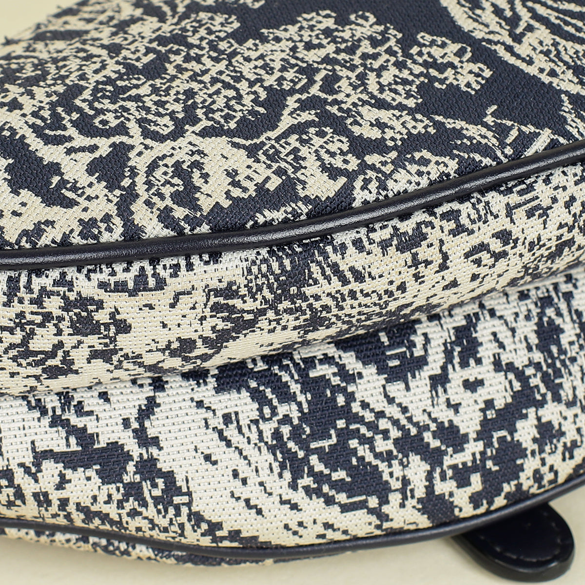 Christian Dior Navy Blue Toile de Jouy Saddle Medium Bag