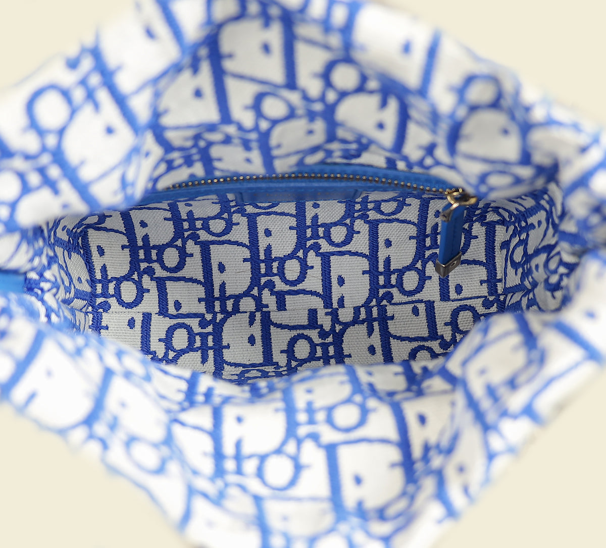 Christian Dior Florescent Blue Lady Dior Wicker Mini Bag