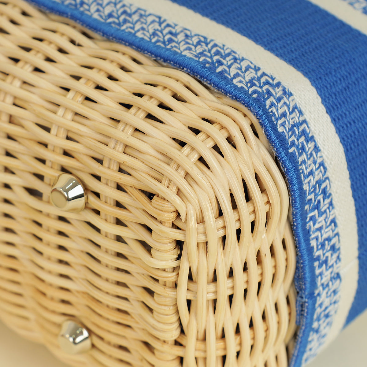 Christian Dior Florescent Blue Lady Dior Wicker Mini Bag