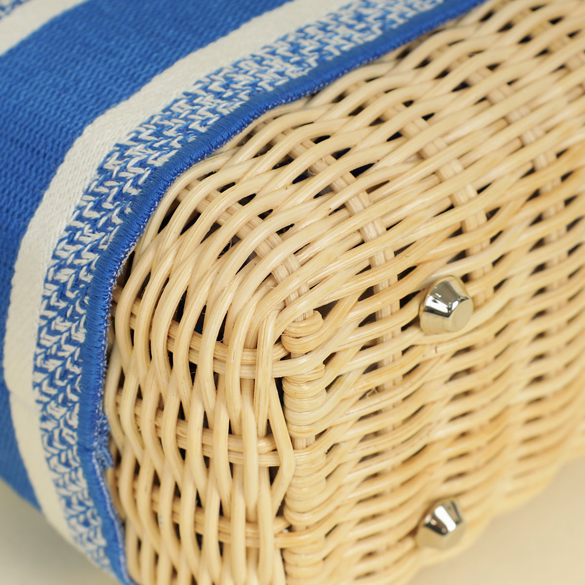 Christian Dior Florescent Blue Lady Dior Wicker Mini Bag