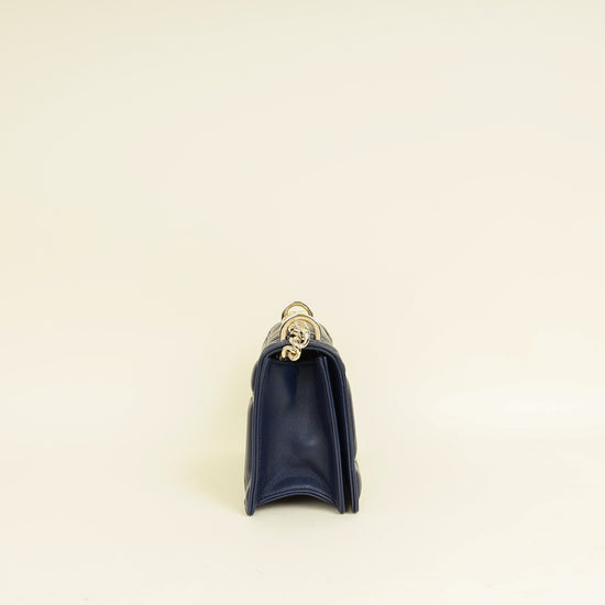 Christian Dior Navy Blue Diorama Small Flap Bag