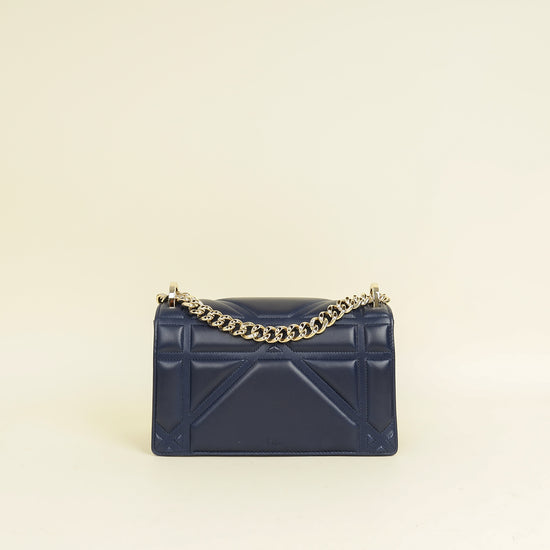 Christian Dior Navy Blue Diorama Small Flap Bag