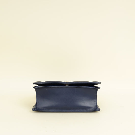 Christian Dior Navy Blue Diorama Small Flap Bag