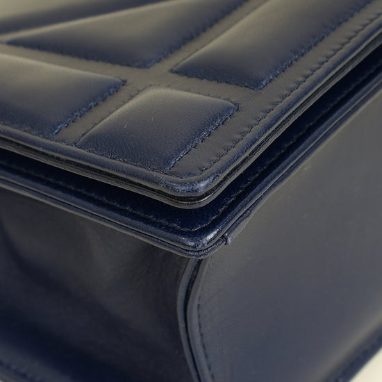 Christian Dior Navy Blue Diorama Small Flap Bag