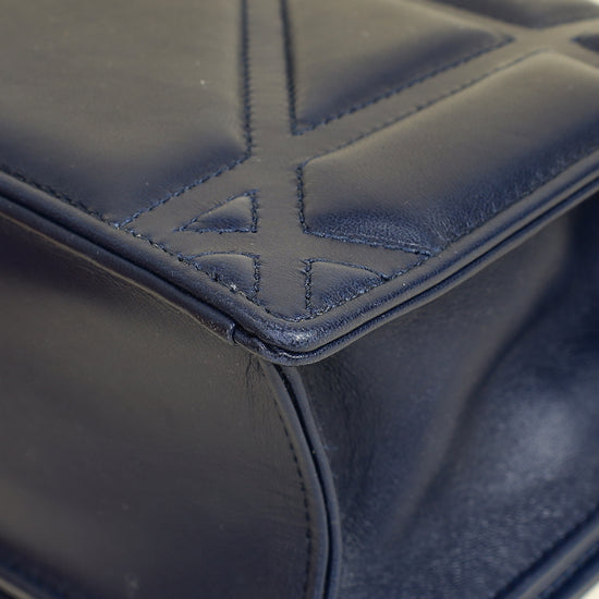 Christian Dior Navy Blue Diorama Small Flap Bag