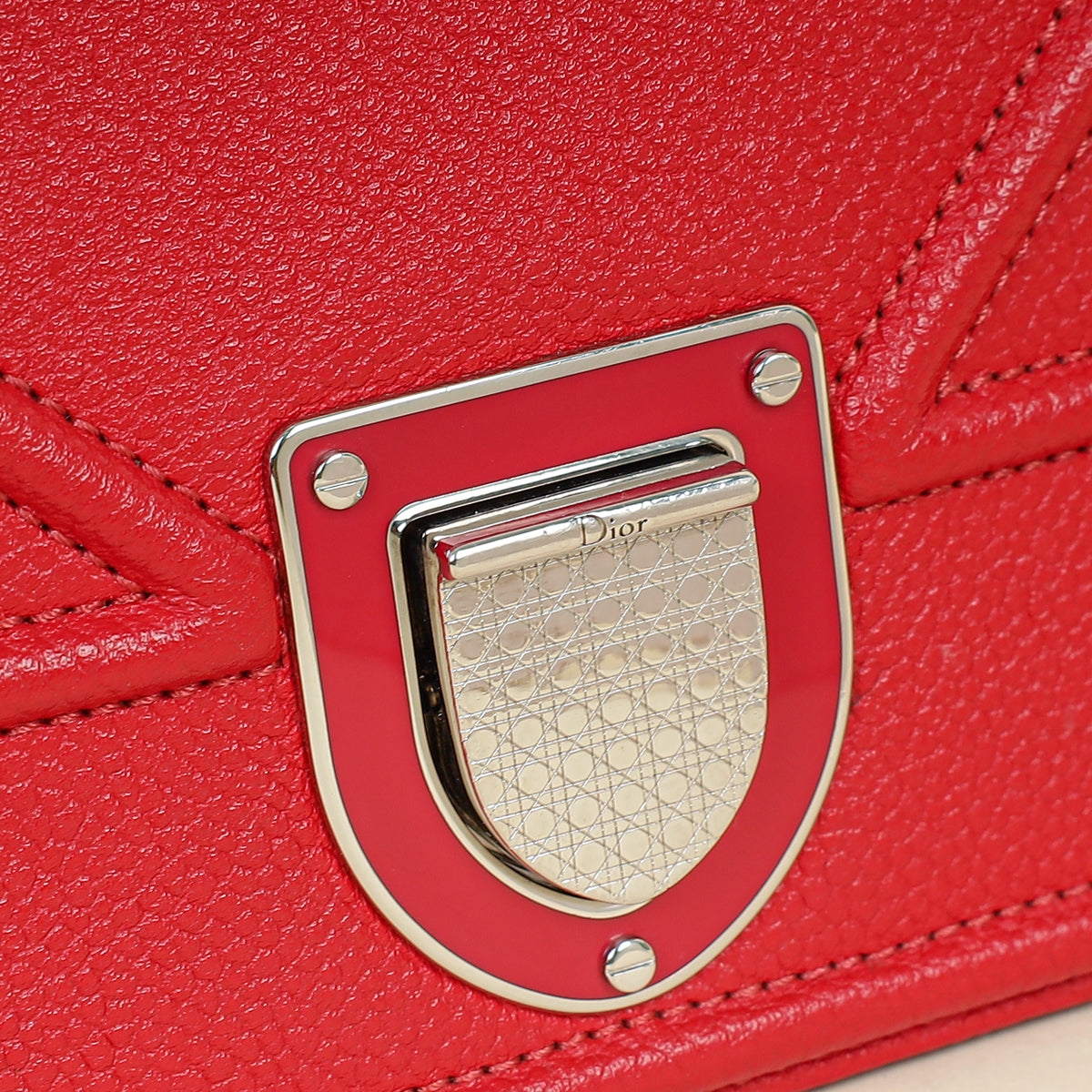 Christian Dior Red Diorama Medium Flap Bag