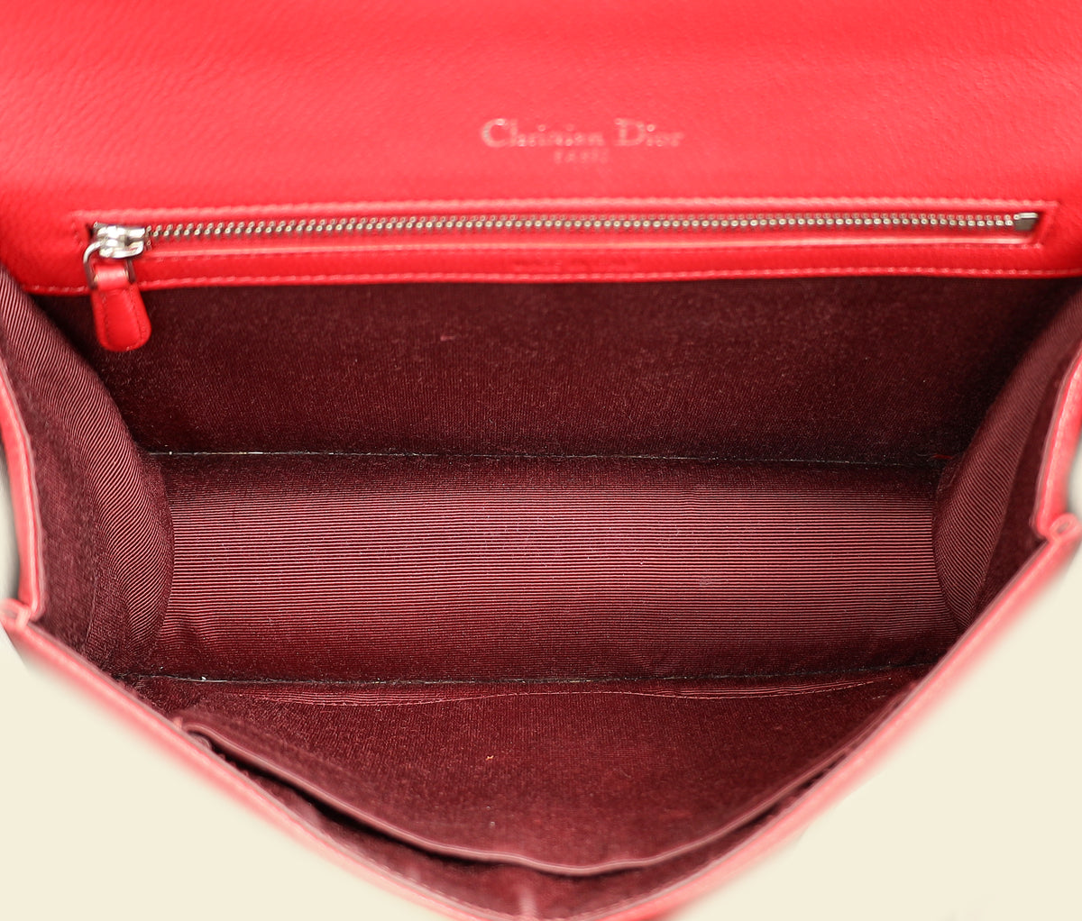 Christian Dior Red Diorama Medium Flap Bag