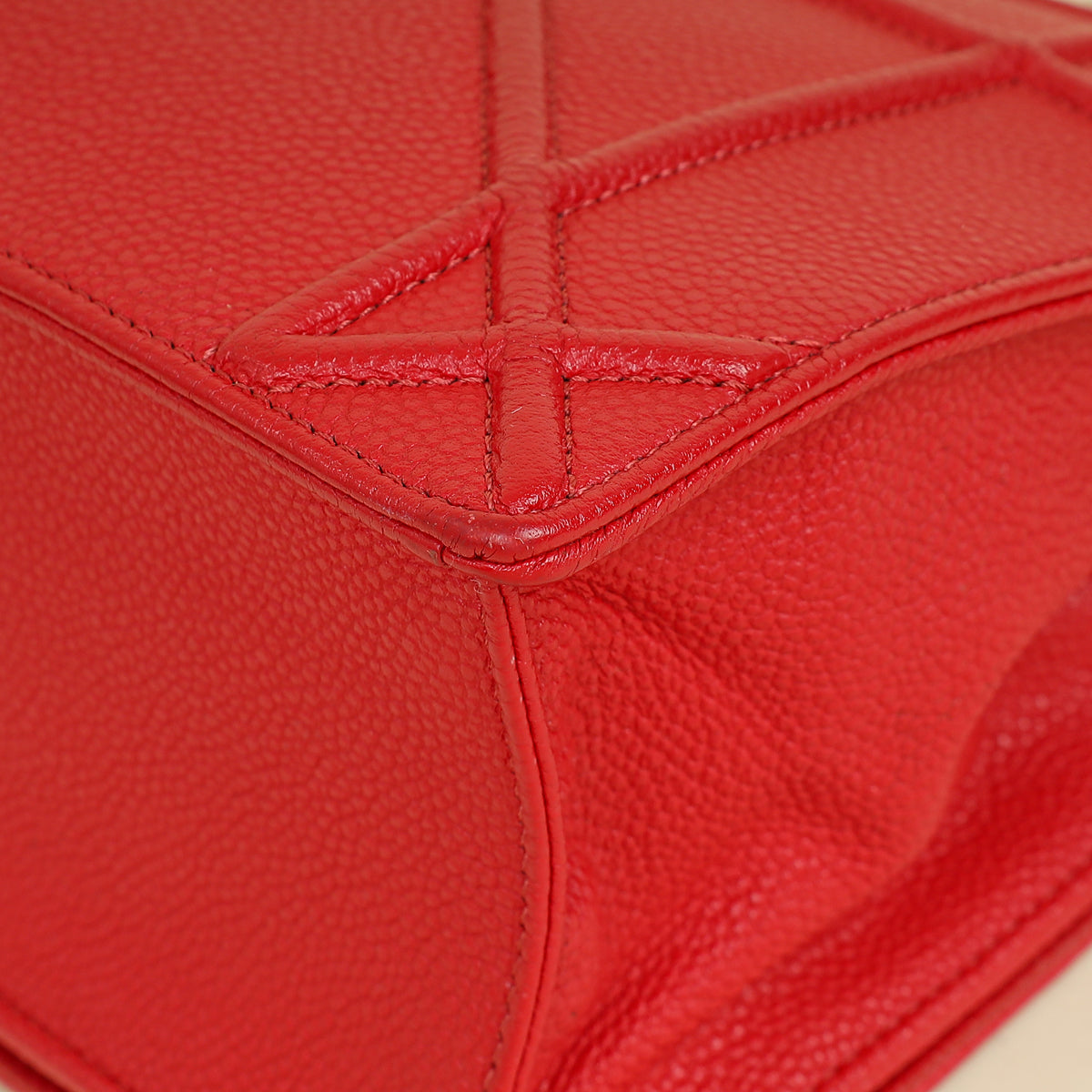 Christian Dior Red Diorama Medium Flap Bag