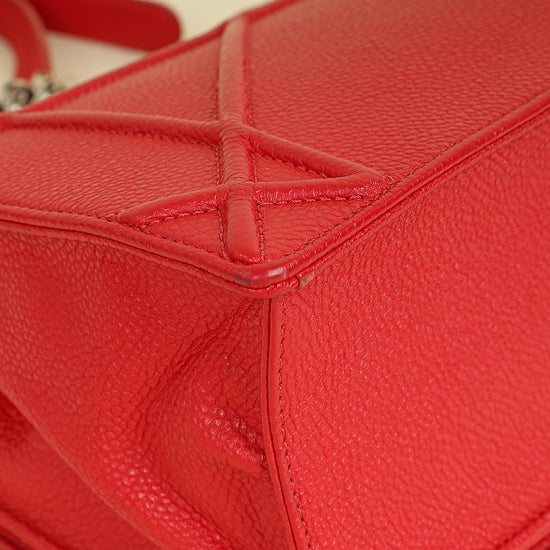 Christian Dior Red Diorama Medium Flap Bag