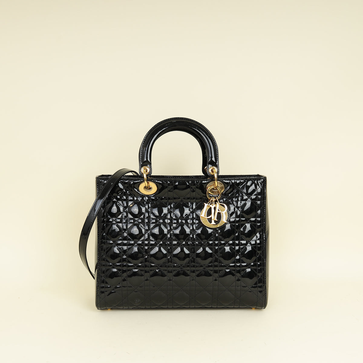 Christian Dior Black Lady Dior Large Bag