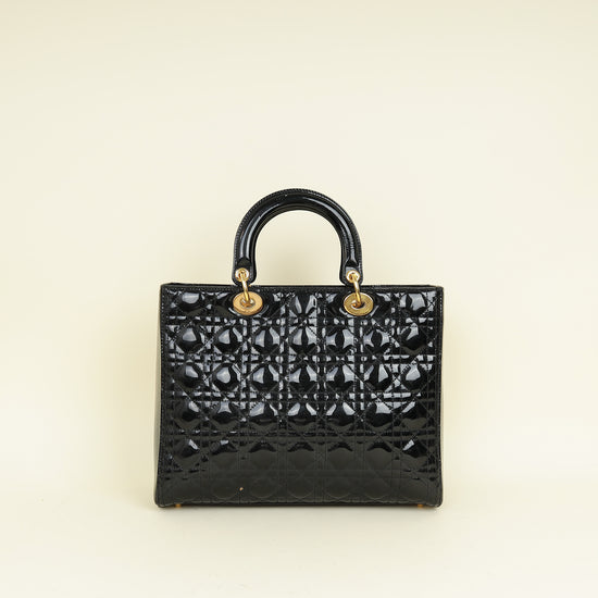 Christian Dior Black Lady Dior Large Bag