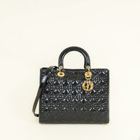 Christian Dior Black Lady Dior Large Bag