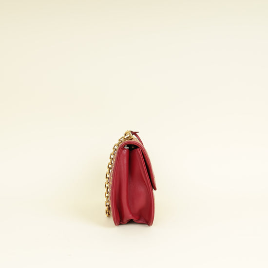 Christian Dior Red Cannage Studded DiorAddict Flap Bag