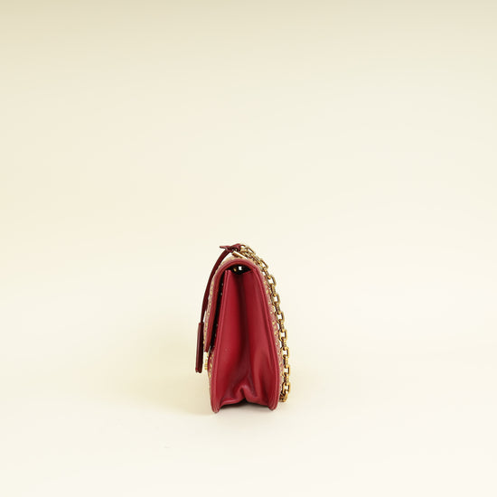 Christian Dior Red Cannage Studded DiorAddict Flap Bag