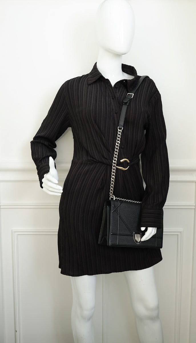 Christian Dior Black Diorama Medium Shoulder Bag