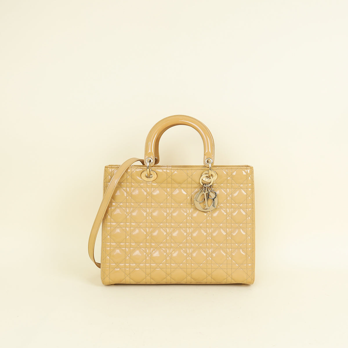 Christian Dior Beige Lady Dior Large Bag