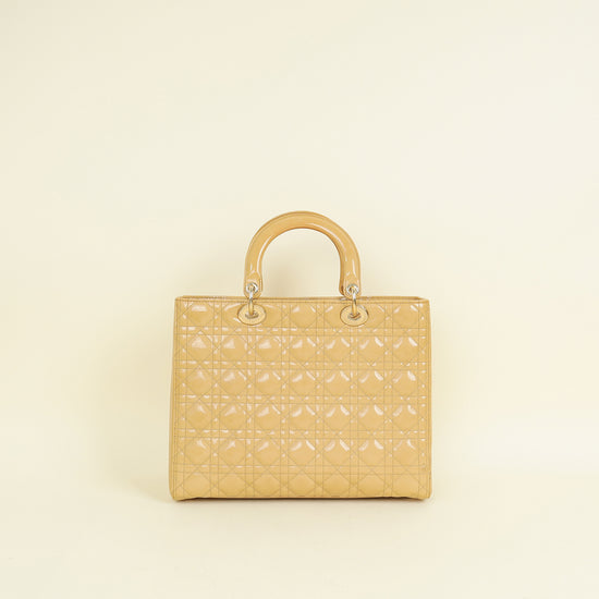 Christian Dior Beige Lady Dior Large Bag