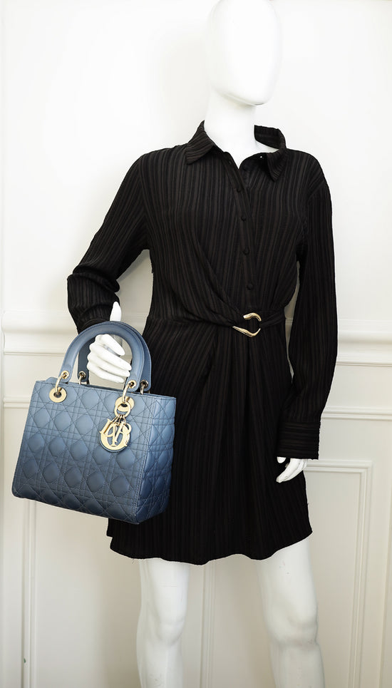 Christian Dior Ombre Blue Lady Dior Medium Bag