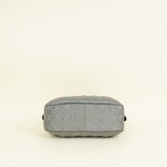 Christian Dior Grey Cannage Quilted Lady Boston Bag