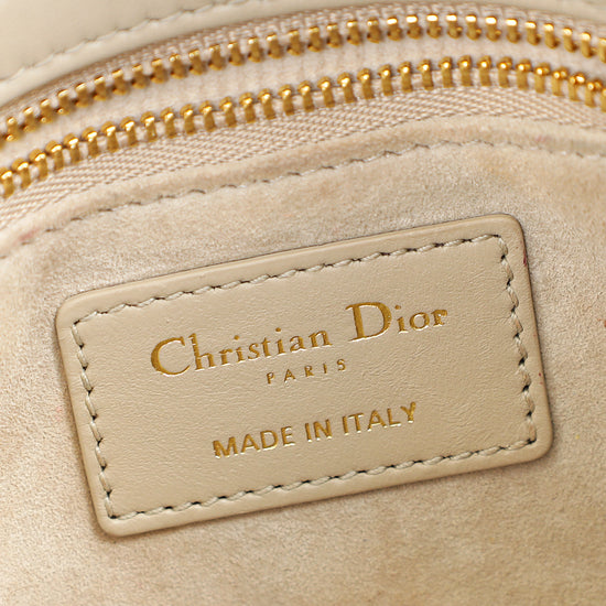 Christian Dior Beige Lady Dior Mini Chain Dragonfly Bag