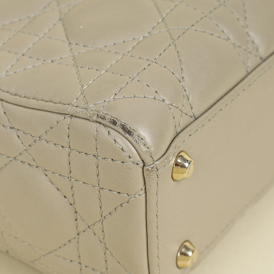 Christian Dior Beige Lady Dior Mini Chain Dragonfly Bag