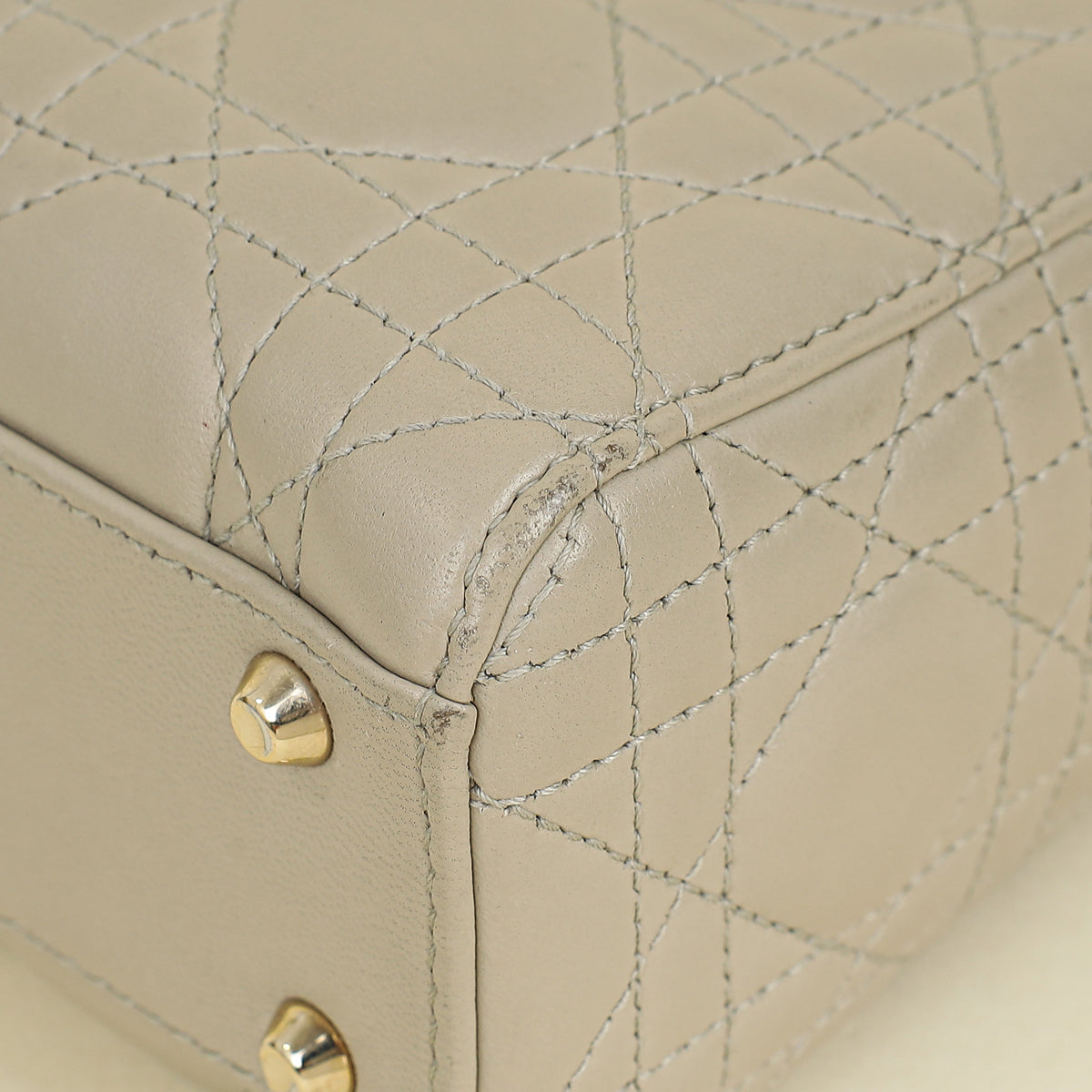 Christian Dior Beige Lady Dior Mini Chain Dragonfly Bag