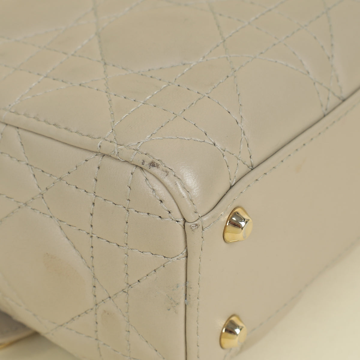 Christian Dior Beige Lady Dior Mini Chain Dragonfly Bag